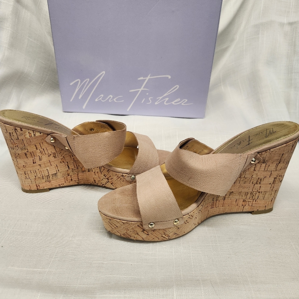 Marc Fisher Hubie Cork Wedge Sandals
